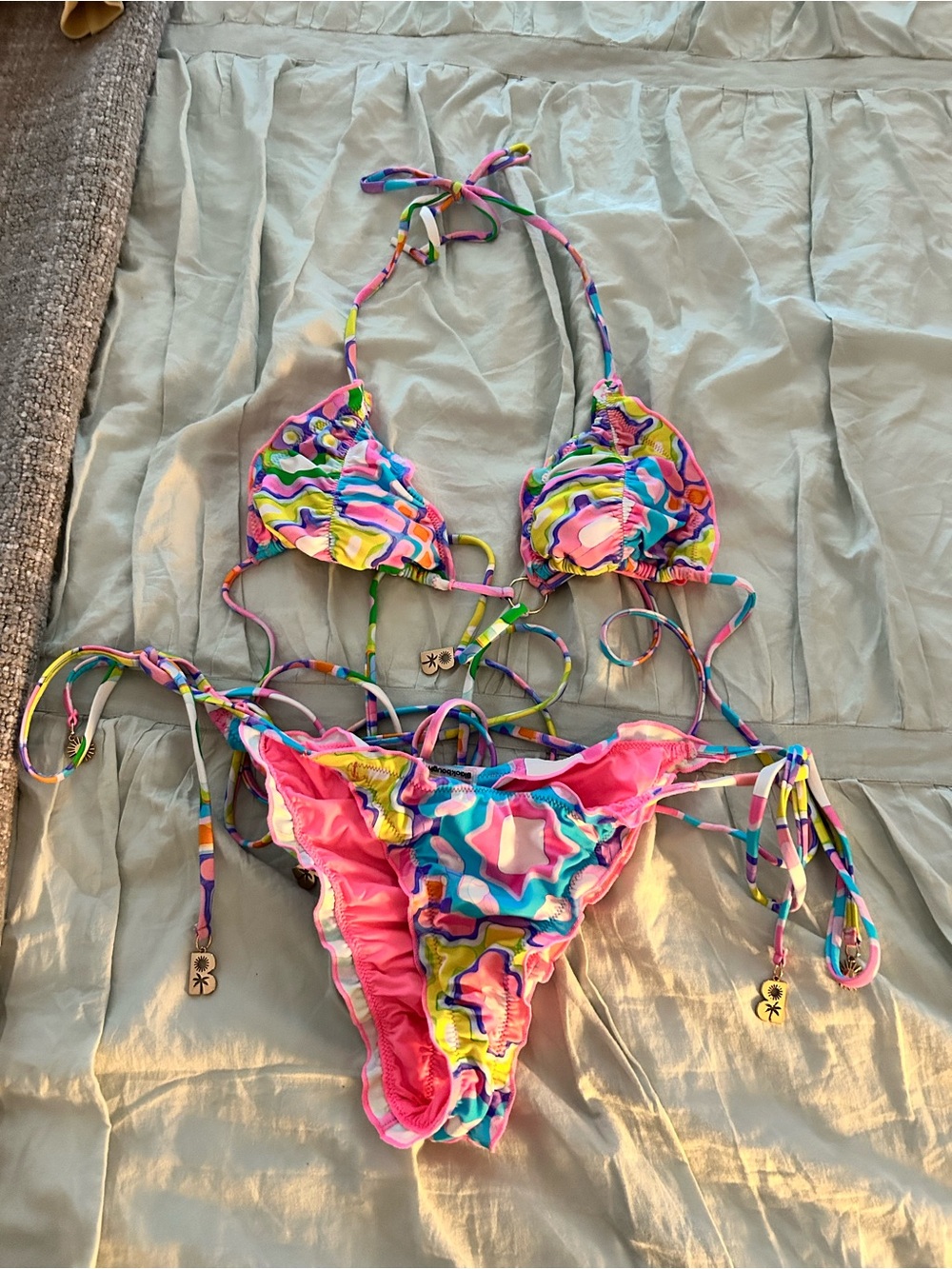 Never worn Blackbough Abstract Print String Bikini - Multicolor